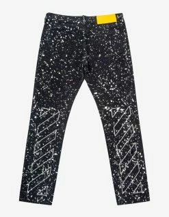 Off-White C/o Virgil Abloh Black Diag Outline Paint Skinny Jeans