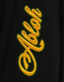 Off-White C/o Virgil Abloh Clothing Black Graphics Leather Varsity Jacket