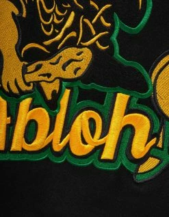 Off-White C/o Virgil Abloh Clothing Black Graphics Leather Varsity Jacket