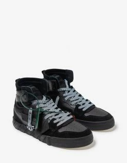 Off-White C/o Virgil Abloh Black High Top Vulcanized Leather Trainers New Arrivals