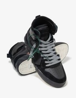 Off-White C/o Virgil Abloh Black High Top Vulcanized Leather Trainers New Arrivals
