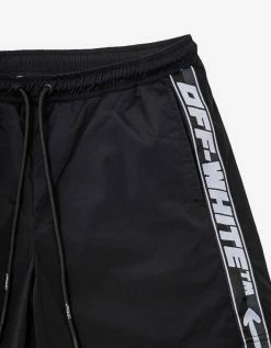Off-White C/o Virgil Abloh Black Logo Band Swim Shorts Swimwear
