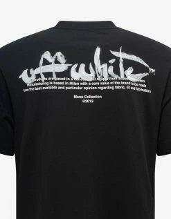 Off-White C/o Virgil Abloh Clothing Black Paint Script Oversized Skate T-Shirt