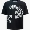 Off-White C/o Virgil Abloh Clothing Black Paint Script Oversized Skate T-Shirt