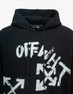Off-White C/o Virgil Abloh Black Paint Script Skate Hoodie