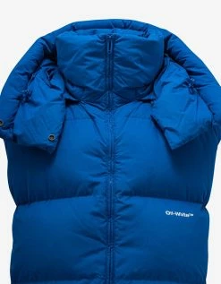 Off-White C/o Virgil Abloh Blue Bounce Hooded Down Gilet