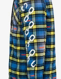 Wholesale ❤️ Off-White C/o Virgil Abloh Blue Chain Arr Check Hooded Overshirt Clothing 🌟 10 Off-White C/o Virgil Abloh Blue Chain Arr Check Hooded Overshirt Clothing