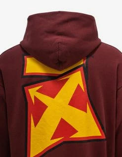 Off-White C/o Virgil Abloh Burgundy Thunder Stable Skate Hoodie Clothing