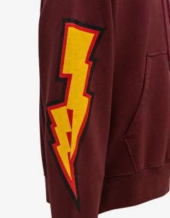 Off-White C/o Virgil Abloh Burgundy Thunder Stable Skate Hoodie Clothing