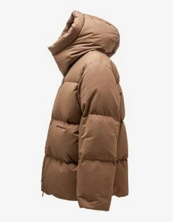 Off-White C/o Virgil Abloh Camel OW Race Canvas Down Puffer Jacket Clothing