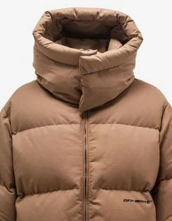 Off-White C/o Virgil Abloh Camel OW Race Canvas Down Puffer Jacket Clothing