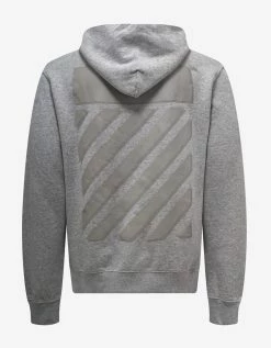 Off-White C/o Virgil Abloh Clothing Melange Grey Diag Tab Slim Hoodie