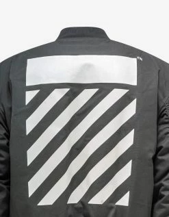 Off-White C/o Virgil Abloh Grey Diag Tab Bomber Jacket Clothing