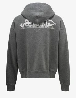 Off-White C/o Virgil Abloh Grey Paint Script Skate Hoodie Clothing
