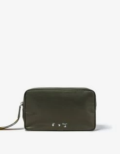 Off-White C/o Virgil Abloh Accessories Khaki OW Logo Nylon Pouch Bag