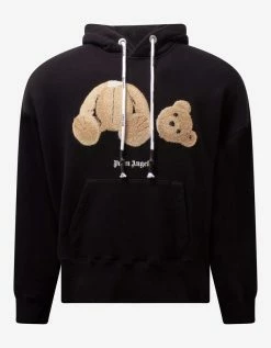 Palm Angels Clothing Black Bear Embroidery Hoodie