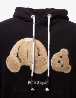 Palm Angels Clothing Black Bear Embroidery Hoodie
