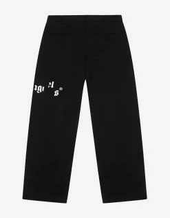 Palm Angels Clothing Black Broken Logo Chinos
