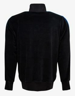 Palm Angels Black Chenille Track Jacket With Rainbow Stripes Clothing