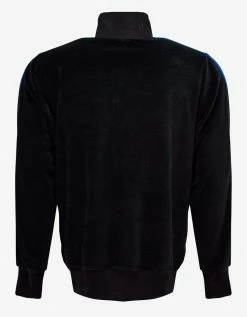 Palm Angels Black Chenille Tracksuit With Rainbow Stripes