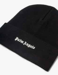 Palm Angels Accessories Black Classic Logo Beanie