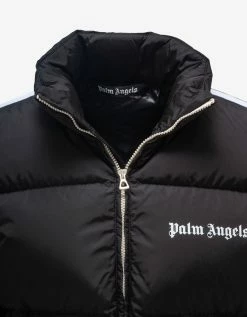 Palm Angels Black Classic Track Down Jacket Clothing