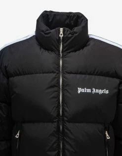 Palm Angels Black Classic Track Down Jacket Clothing