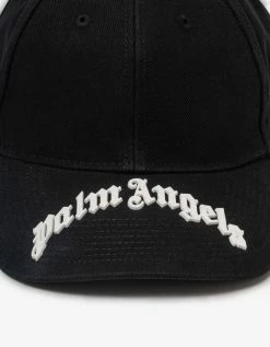 Best Sale ⭐ Palm Angels Accessories Black Curved Logo Cap 😍 13 Palm Angels Accessories Black Curved Logo Cap
