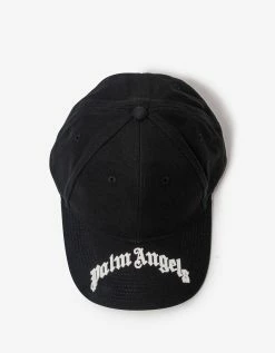 Best Sale ⭐ Palm Angels Accessories Black Curved Logo Cap 😍 12 Palm Angels Accessories Black Curved Logo Cap