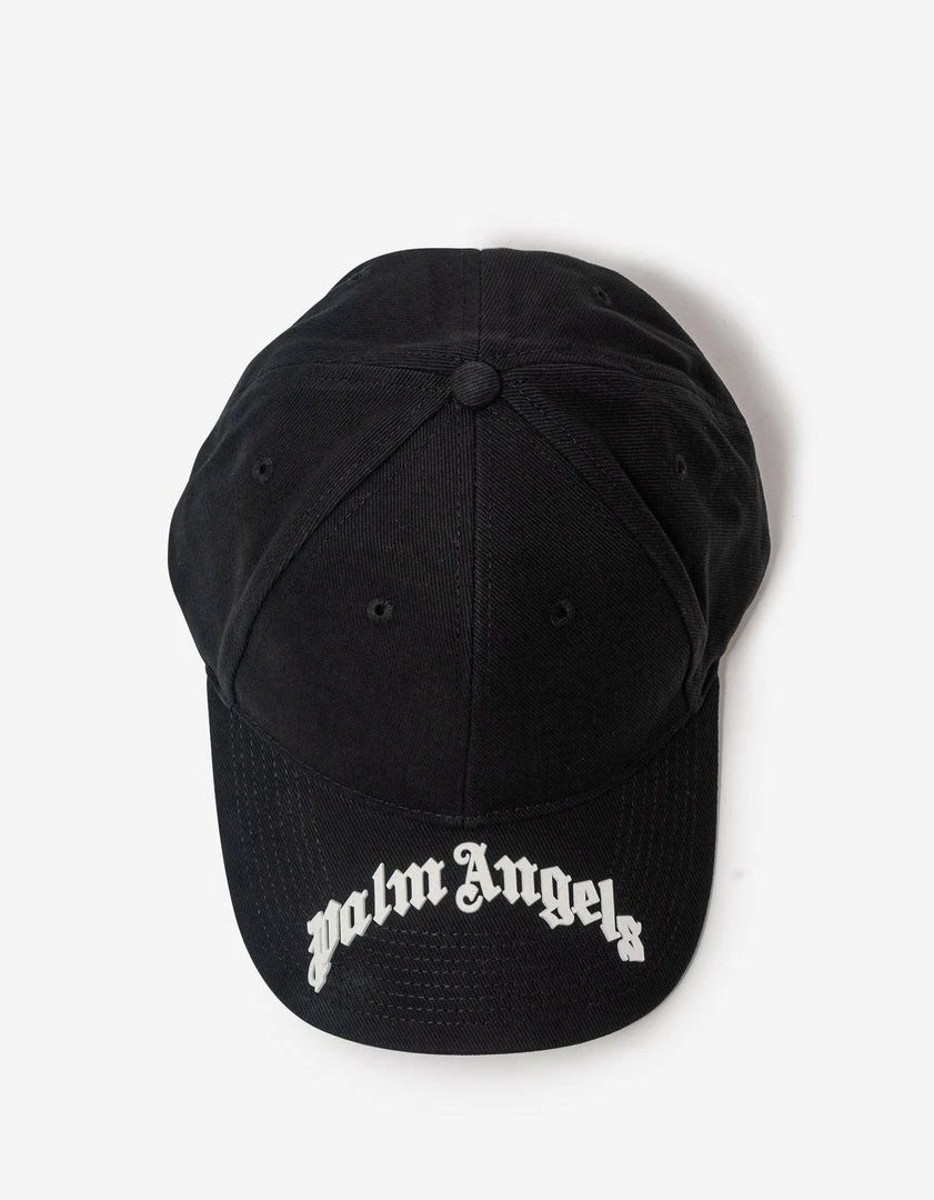 Best Sale ⭐ Palm Angels Accessories Black Curved Logo Cap 😍 7 Palm Angels Accessories Black Curved Logo Cap