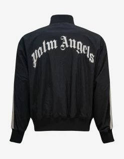 Palm Angels Sweats Black Curved Logo Track Jacket