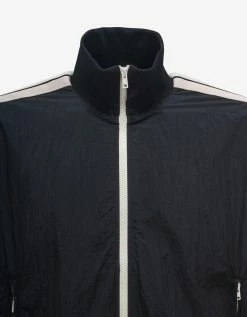 Palm Angels Sweats Black Curved Logo Track Jacket