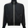 Palm Angels Sweats Black Curved Logo Track Jacket