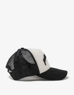 Palm Angels Accessories Black Curved Logo Trucker Hat
