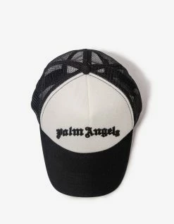 Palm Angels Accessories Black Curved Logo Trucker Hat