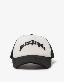 Palm Angels Accessories Black Curved Logo Trucker Hat