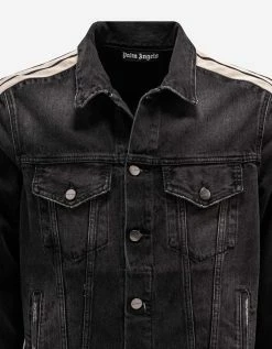 Discount π₯° Palm Angels Clothing Black Denim Jacket With Stripes π 12 Palm Angels Clothing Black Denim Jacket With Stripes