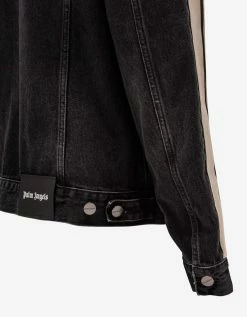 Discount π₯° Palm Angels Clothing Black Denim Jacket With Stripes π 15 Palm Angels Clothing Black Denim Jacket With Stripes