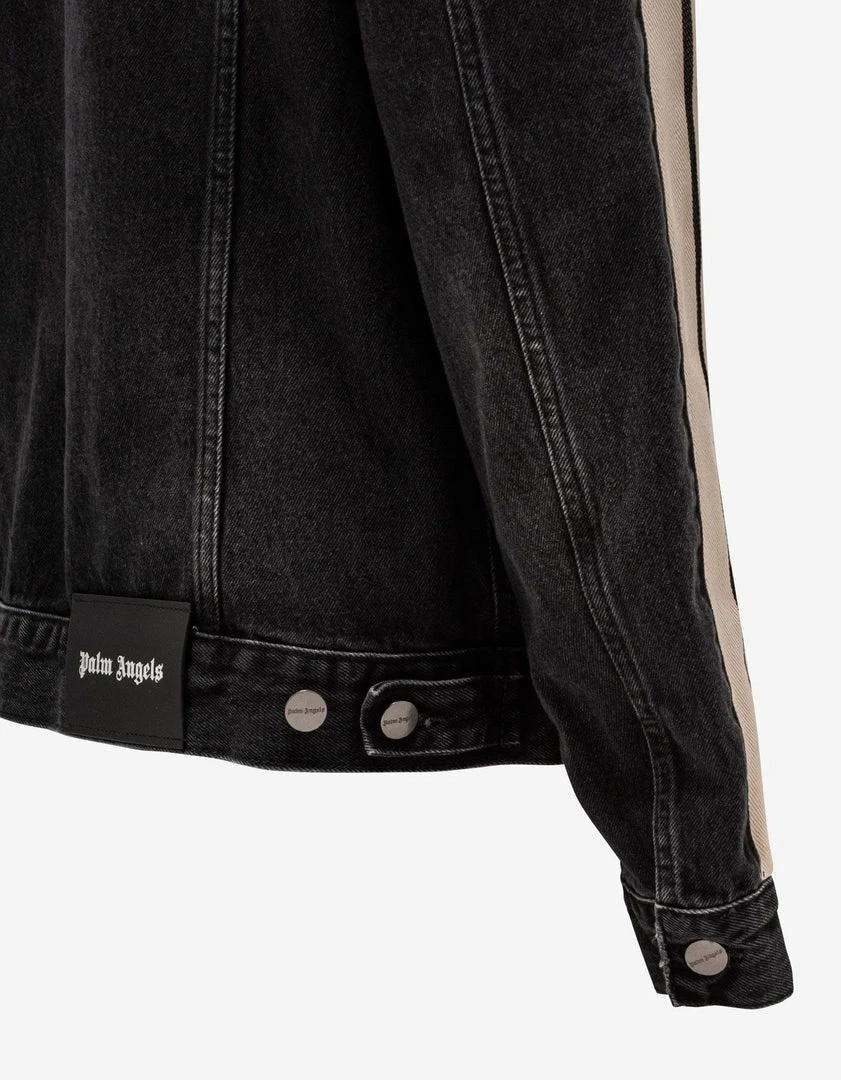 Discount π₯° Palm Angels Clothing Black Denim Jacket With Stripes π 9 Palm Angels Clothing Black Denim Jacket With Stripes
