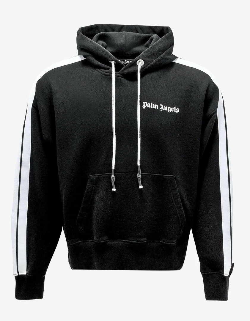 Budget 🛒 Palm Angels Clothing Black Fleece Track Hoodie 🧨 3 Palm Angels Clothing Black Fleece Track Hoodie