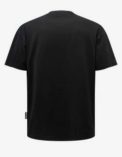 Palm Angels Black Garment Dye Burning Logo T-Shirt Clothing