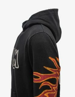 Palm Angels Black Graffiti Flames Hoodie