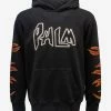 Palm Angels Black Graffiti Flames Hoodie