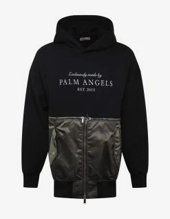 Palm Angels Black Hybrid Hoodie Clothing