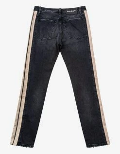 Palm Angels Black Jeans With Stripes Clothing
