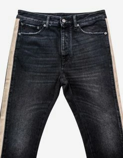 Palm Angels Black Jeans With Stripes Clothing