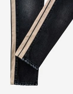 Palm Angels Black Jeans With Stripes Clothing