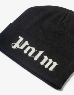 Palm Angels Black Logo Beanie Accessories
