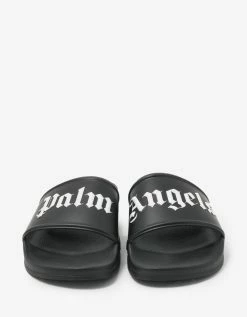 Coupon ⭐ Palm Angels Black Logo Pool Sliders 😀 11 Palm Angels Black Logo Pool Sliders