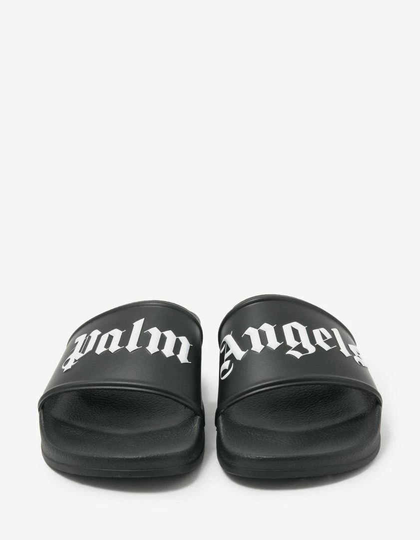 Coupon ⭐ Palm Angels Black Logo Pool Sliders 😀 5 Palm Angels Black Logo Pool Sliders
